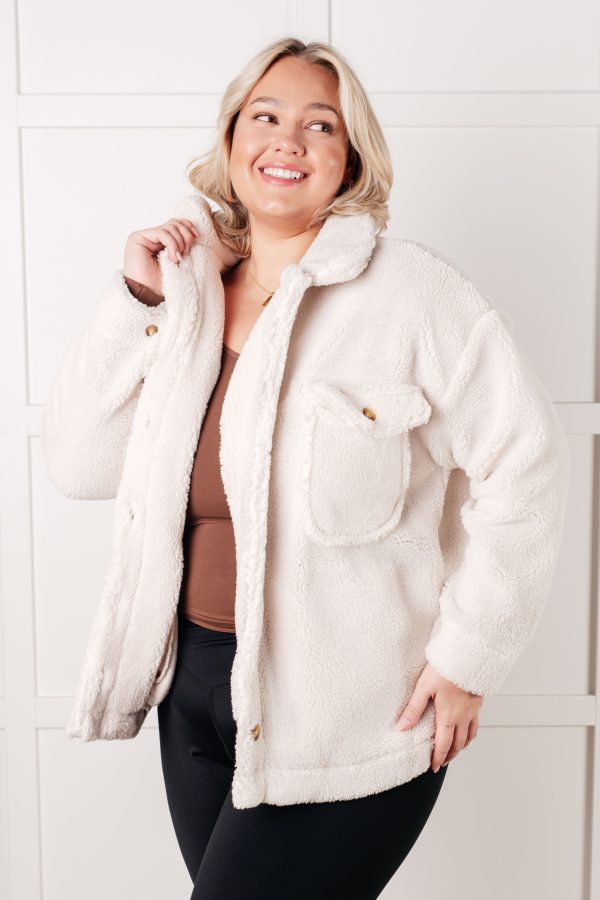 Shrouded in Sherpa Coat in White on Sale - Image 2
