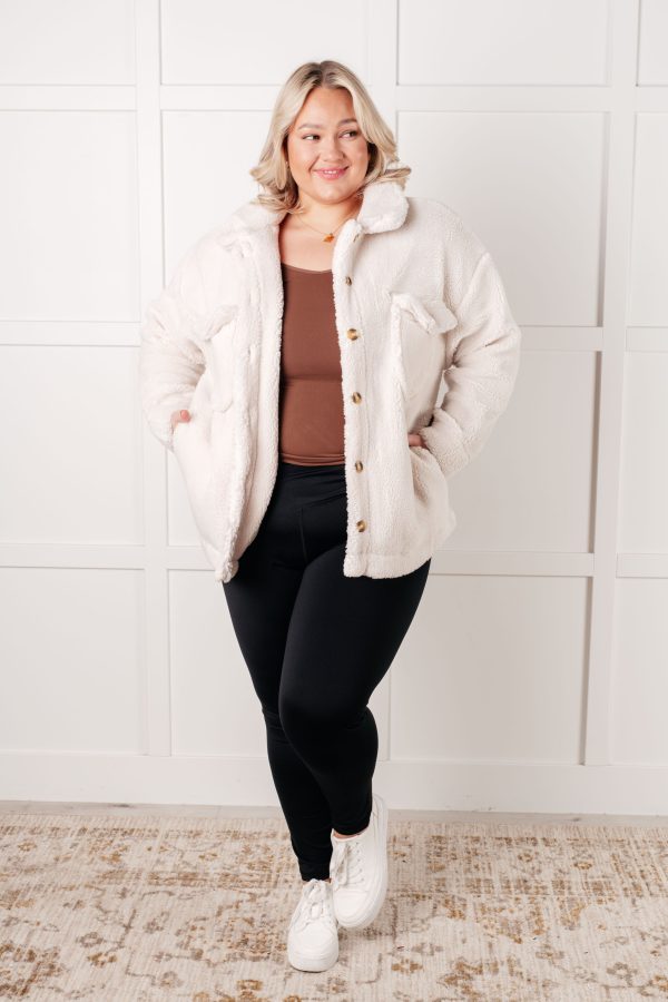 Shrouded in Sherpa Coat in White on Sale - Image 4