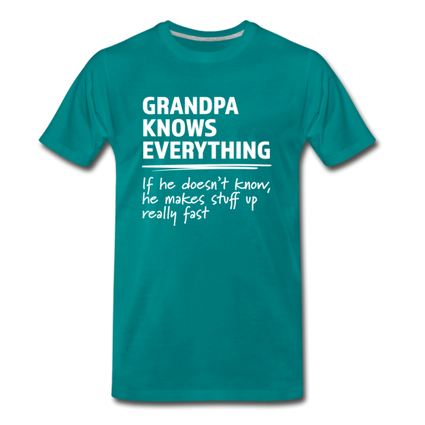 Grandpa Knows Everything Men s Funny T-Shirt (ultra-soft) Hot on Sale - Image 2