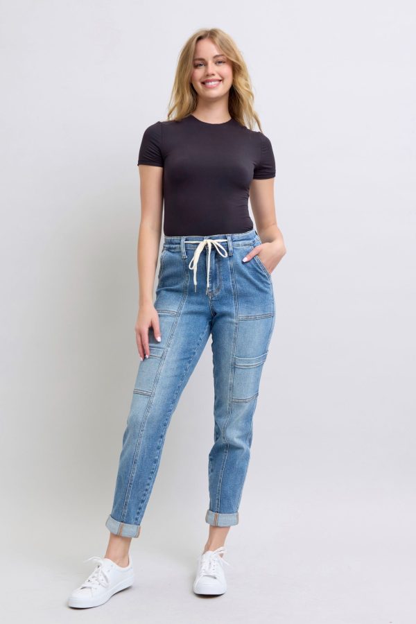 Clayton High Rise Cuffed Cargo Denim Jogger Online - Image 4