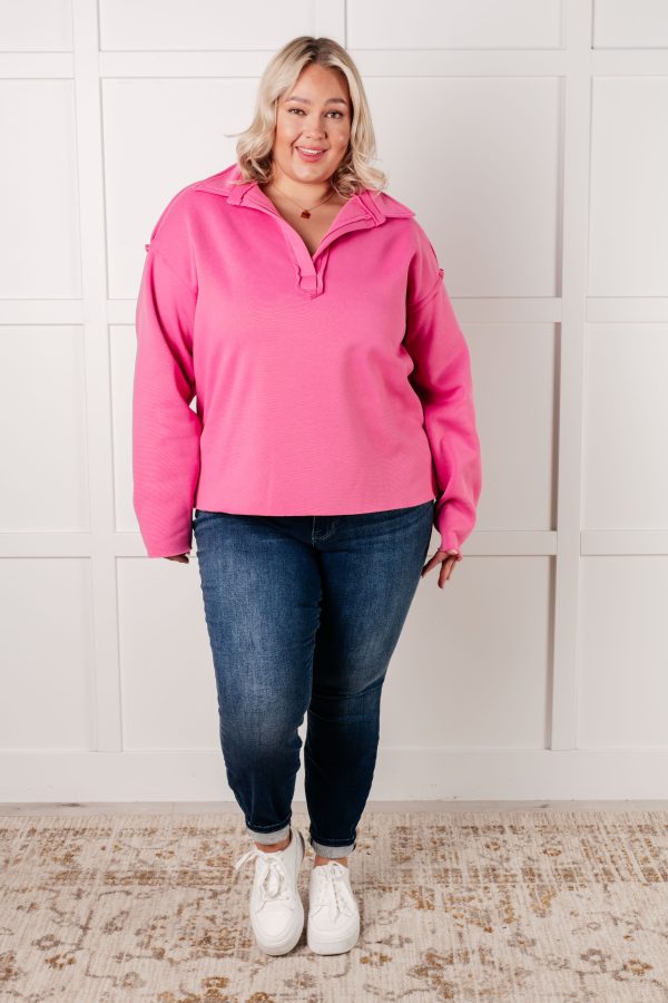 Same Ol  Situation Collared Pullover in Hot Pink For Discount - Image 4