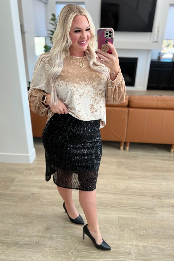 Gilded Age Sequin Skirt in Black Sale - Image 2