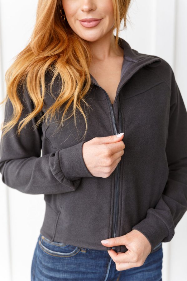 Where Are You Zip Up Jacket in Black Discount - Image 2
