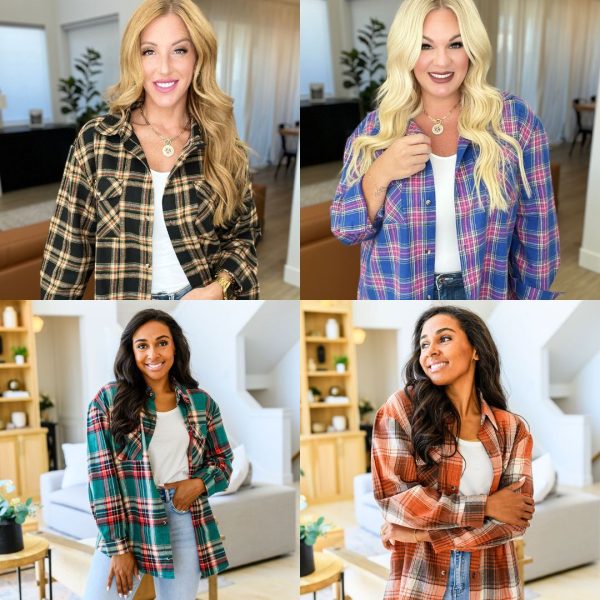 Lightweight Plaid Flannel In Four Colors For Sale