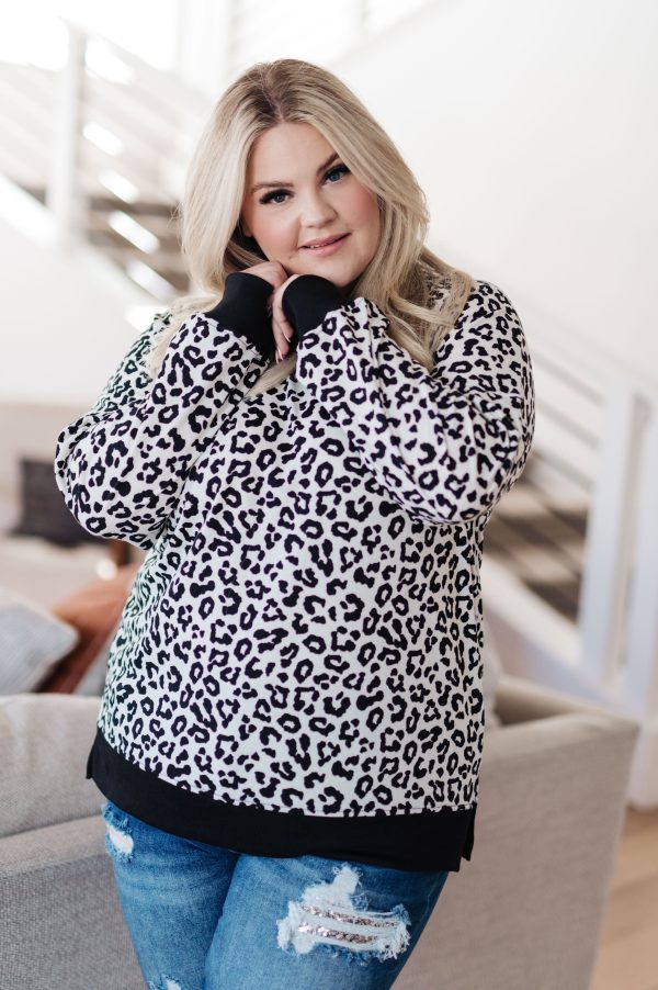 Cozy in Cheetah Pullover Sweatshirt Hot on Sale - Image 4