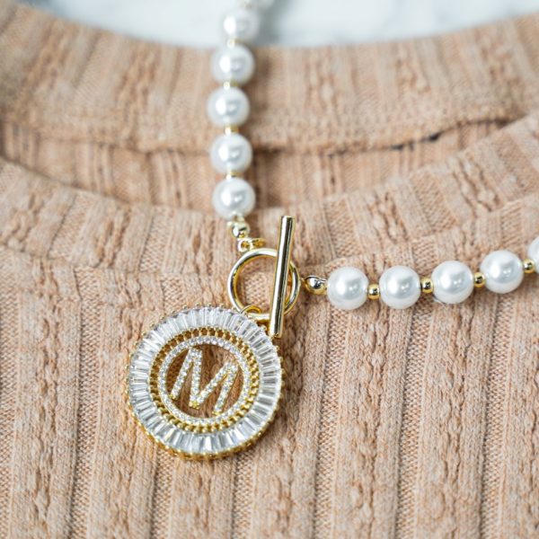 Pearl Chain Radiant Initial Necklace Online Hot Sale - Image 4