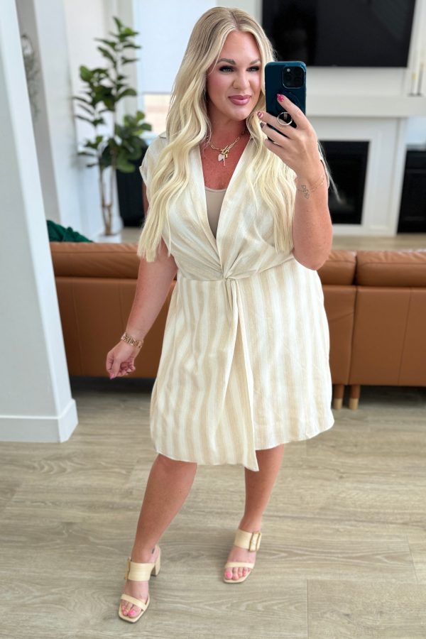 Twisted and Tailored Striped Dress For Cheap - Image 3