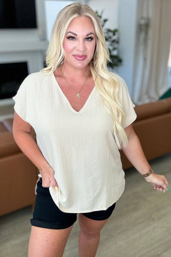 Let Me Be Your Wings V-Neck Top in Taupe Supply