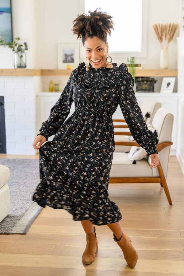 Larissa Long Sleeve Ruffle Hem Dress Sale