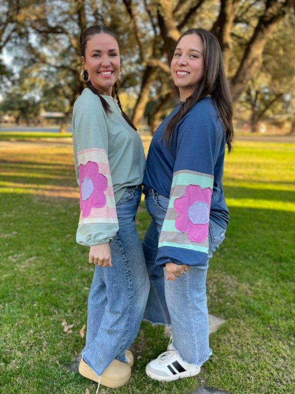 PREORDER: New and Improved Floral Patchwork Top in Two Colors Online Sale - Image 2