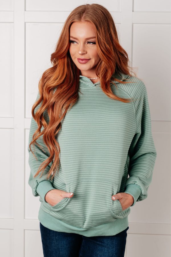 Crosswalk Textured Hoodie in Green Discount