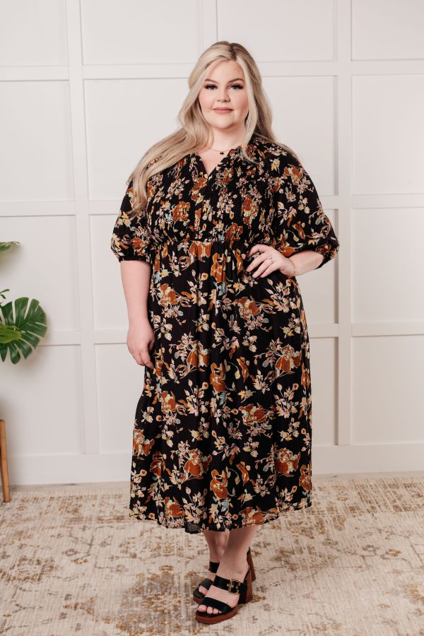Look My Way Smocked Bodice Button Down Dress Cheap