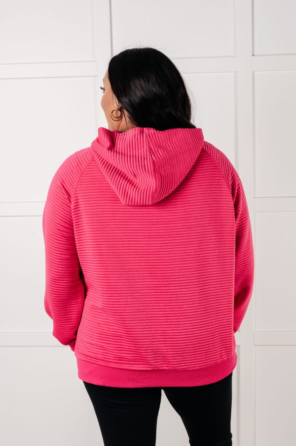 Crosswalk Textured Hoodie in Rose on Sale - Image 3