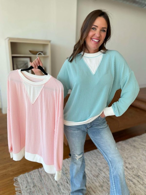 PREORDER: Taking It In Stride Corded Top in Two Colors Hot on Sale