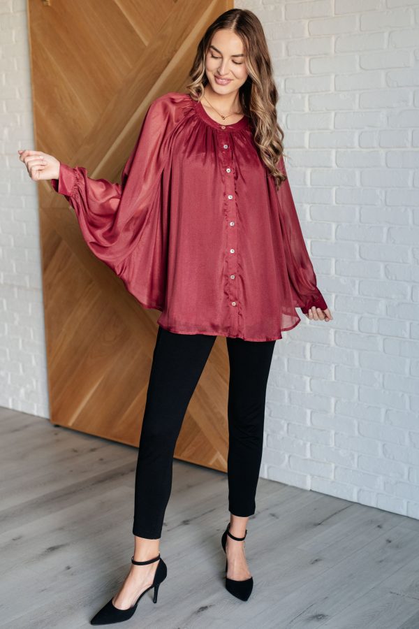 Smiles and Pouts Bat Sleeve Button Down Sale - Image 5