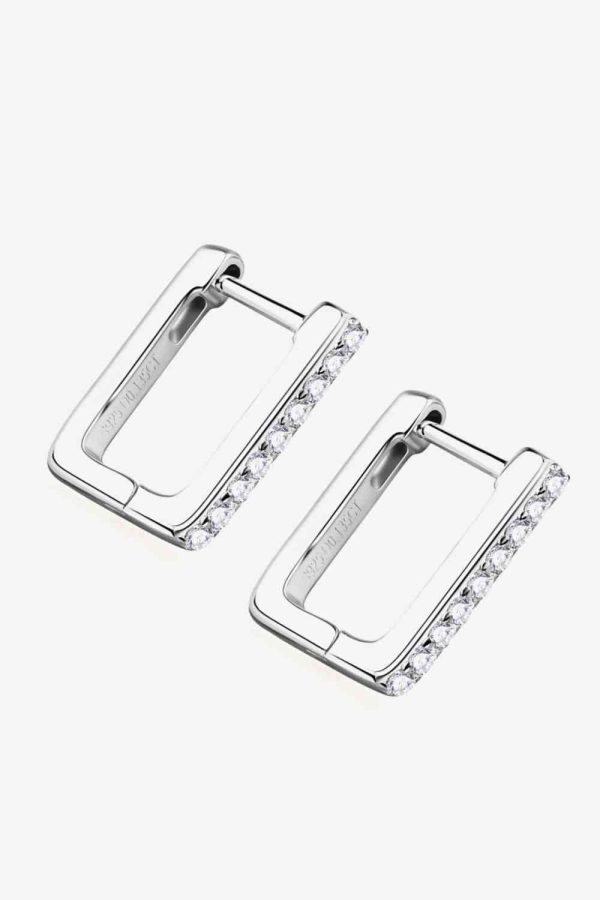 Moissanite Geometric 925 Sterling Silver Earrings Online - Image 3