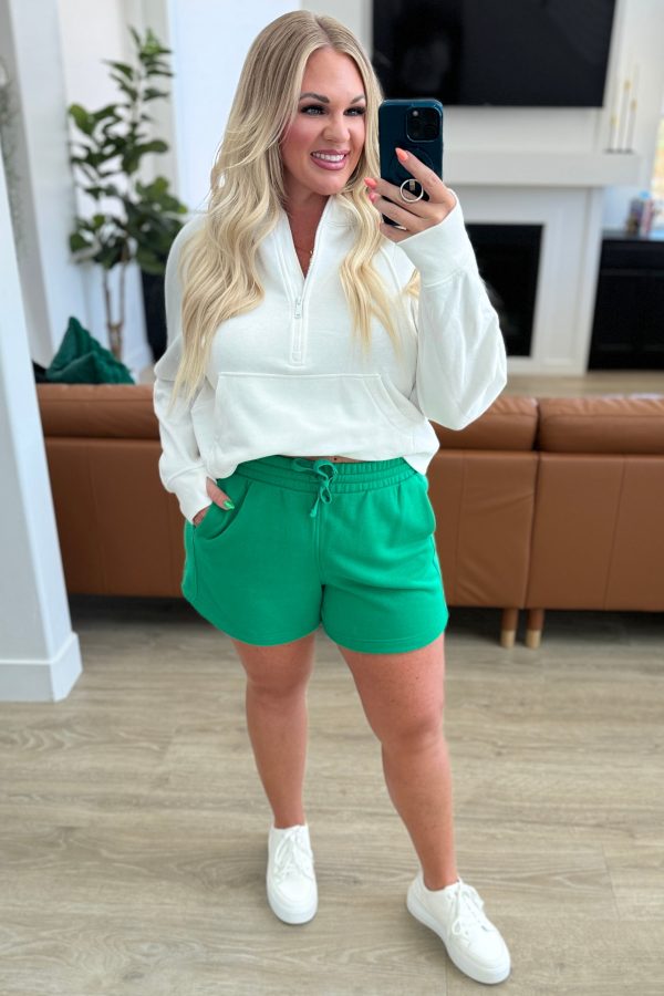 We re Only Getting Better Drawstring Shorts in Kelly Green For Discount