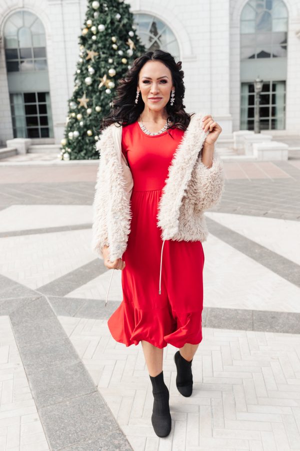 Cloudy Skies Dress in Crimson Cheap - Image 4