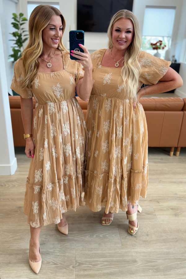 Trusting My Intuition Balloon Sleeve Dress in Camel Fashion - Image 3