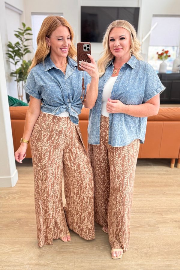 I Could Be Famous Denim Button Up For Sale