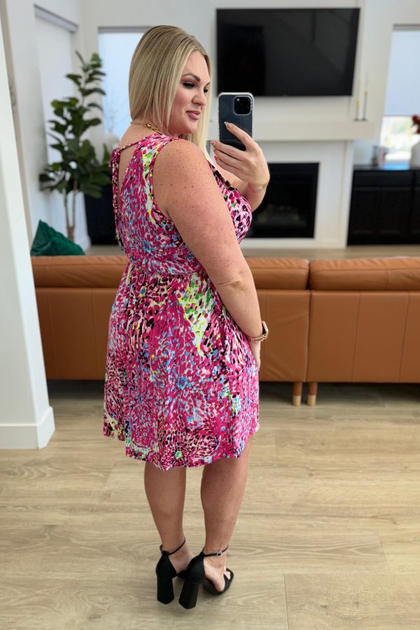 Bless Your Heart V-Neck Dress in Neon Fuchsia Fashion - Image 5