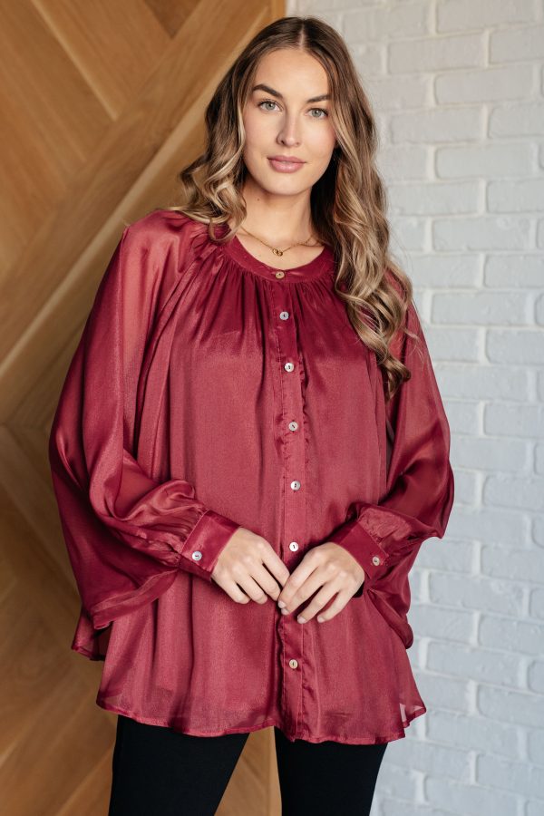 Smiles and Pouts Bat Sleeve Button Down Sale - Image 2