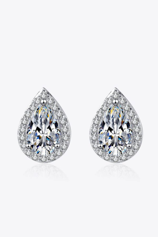 Moissanite Teardrop Stud Earrings For Discount