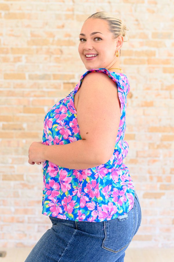 Petals on the Moon Flutter Sleeve Blouse in Royal Pink For Cheap - Image 3
