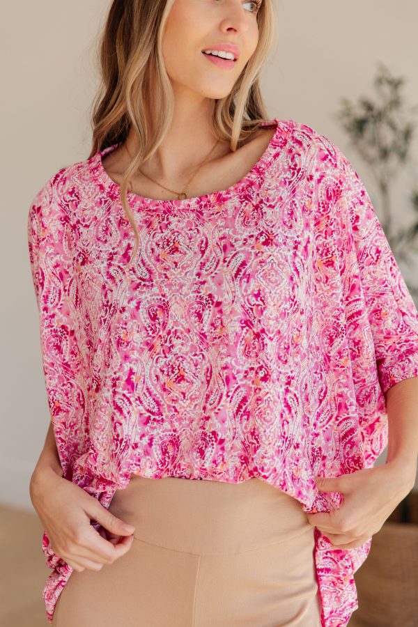 Essential Blouse in Fuchsia and White Paisley For Cheap - Image 2