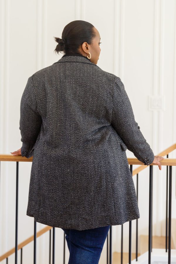 Chic Upon Arrival Button Down Blazer Jacket In Black Cheap - Image 3