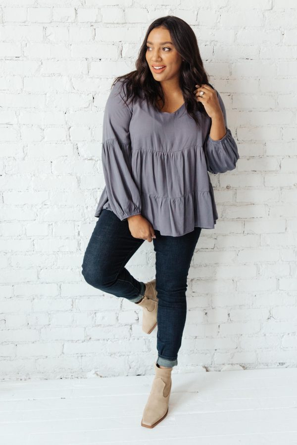 Sassy Swing Top in Charcoal Online - Image 5