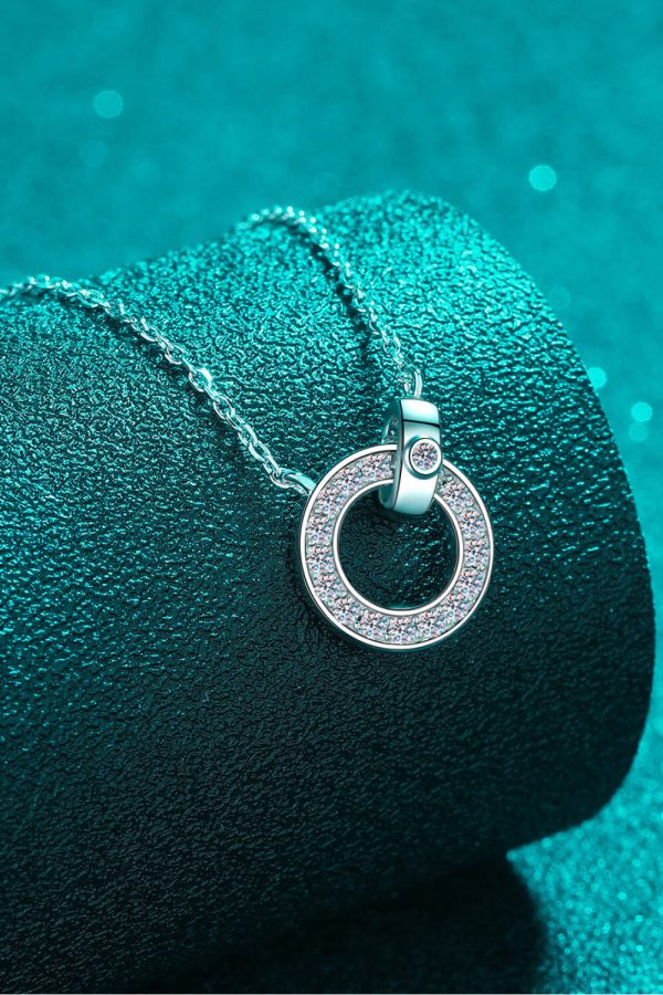 Moissanite Pendant Rhodium-Plated Necklace Sale - Image 4