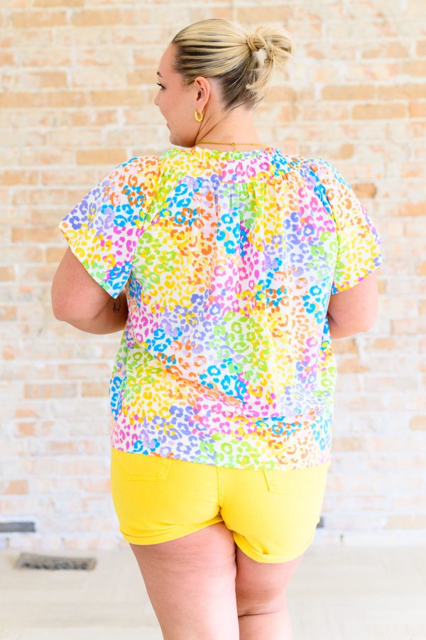 A Little Wild V-Neck Top in Multi Online Sale - Image 3