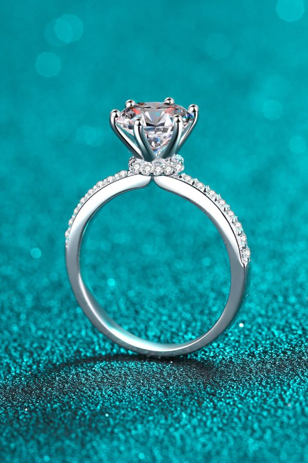 925 Sterling Silver 2 Carat Moissanite Ring Sale - Image 4