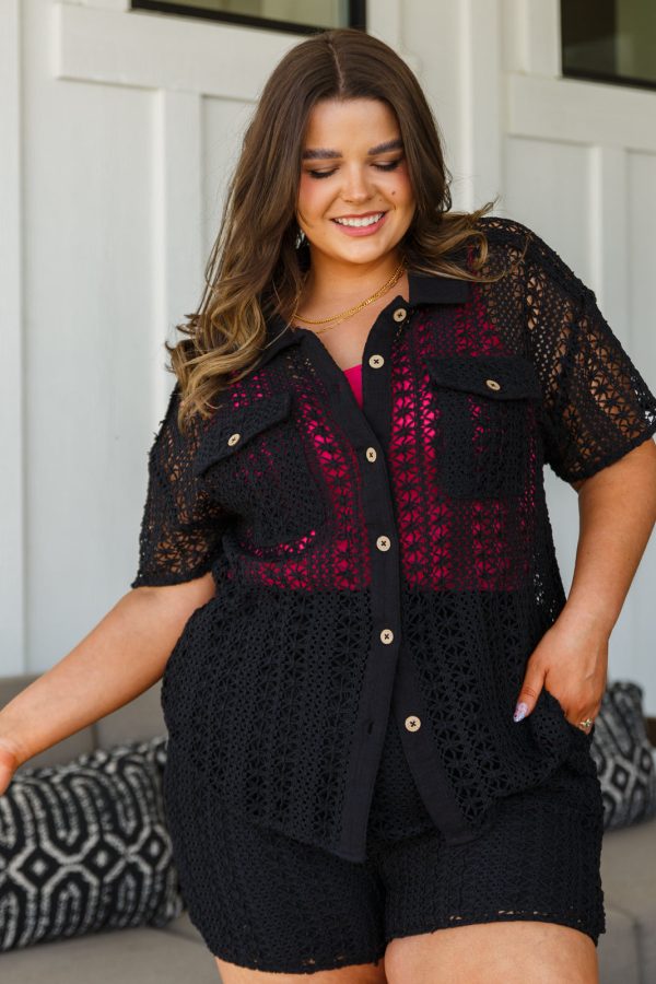 Talk of the Town Lace Set in Black on Sale