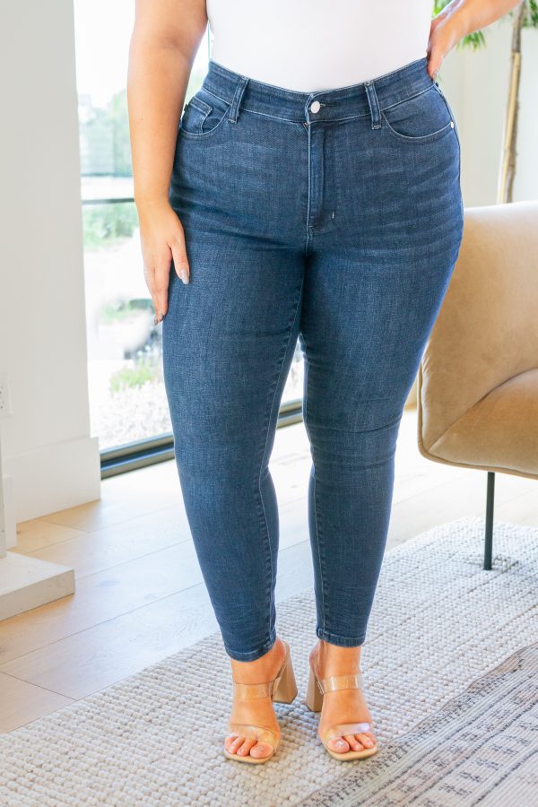 Addison Mid Rise Crinkle Ankle Skinny Jeans Online - Image 2