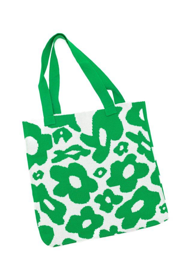 Lazy Daisy Knit Bag in Green Cheap - Image 2
