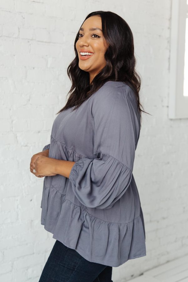 Sassy Swing Top in Charcoal Online - Image 4