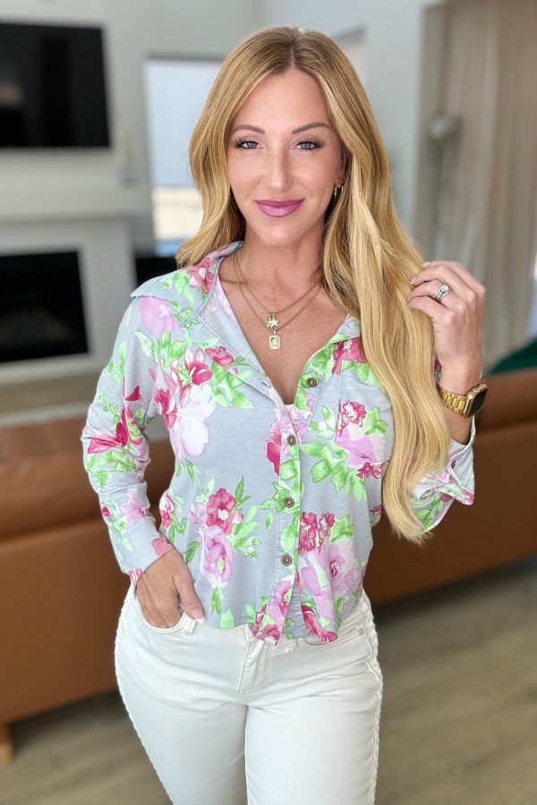 Thinking On It Open Back Floral Top For Cheap - Image 2