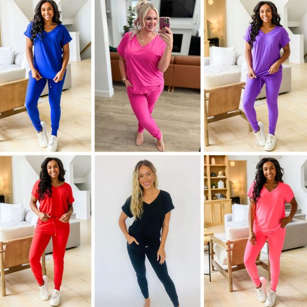 Krisie V-Neck Lounge Set in Six Colors For Sale