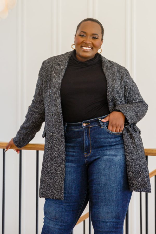 Chic Upon Arrival Button Down Blazer Jacket In Black Cheap - Image 2
