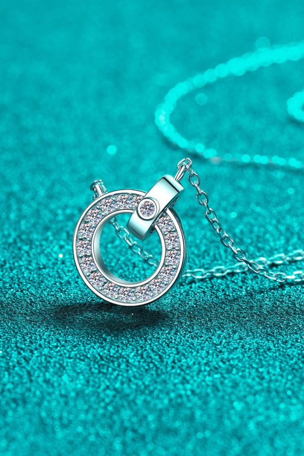 Moissanite Pendant Rhodium-Plated Necklace Sale - Image 3