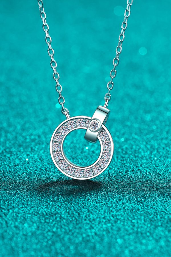 Moissanite Pendant Rhodium-Plated Necklace Sale - Image 5
