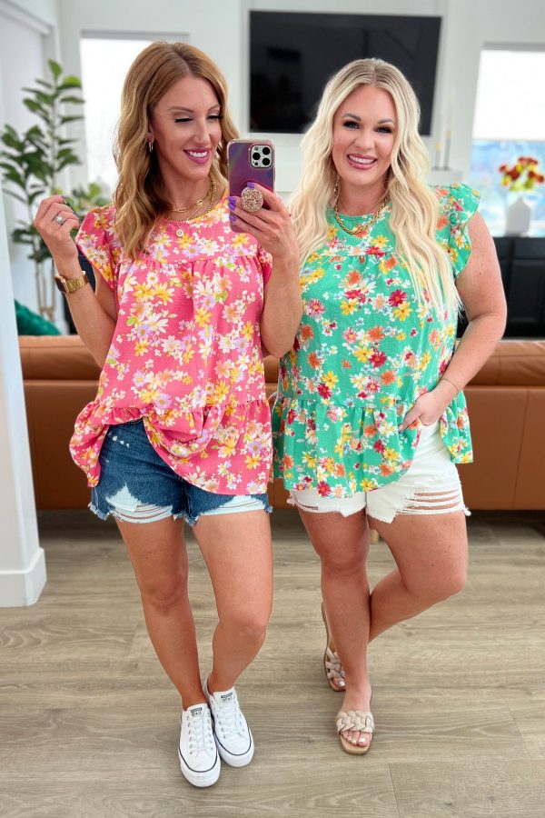 Understanding the Assignment Floral Babydoll Top in Pink Sale - Image 3
