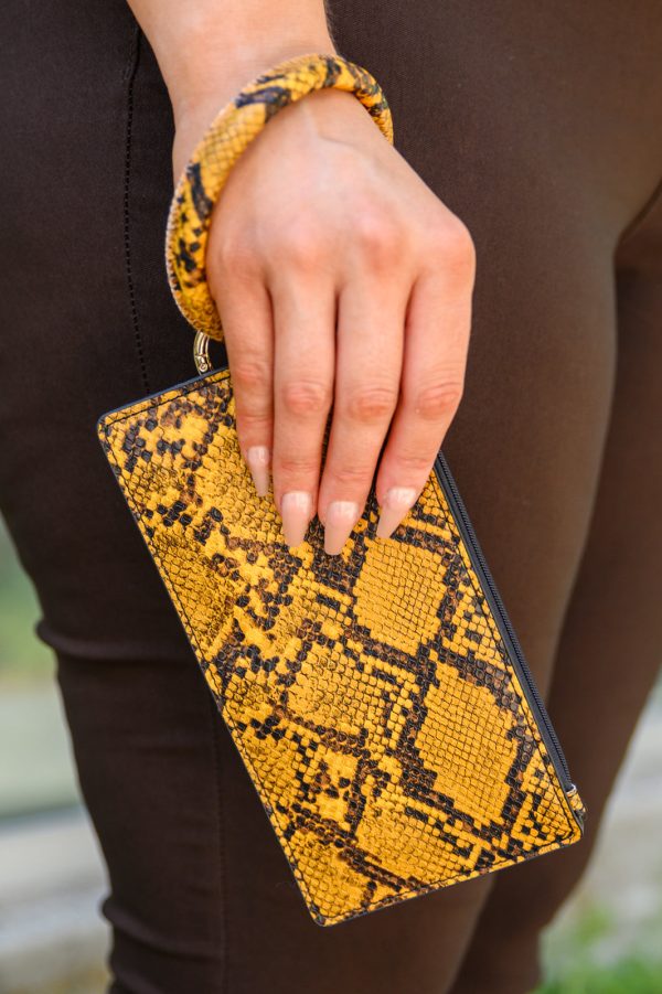 Clear Break Snakeskin Clutch Sale - Image 3