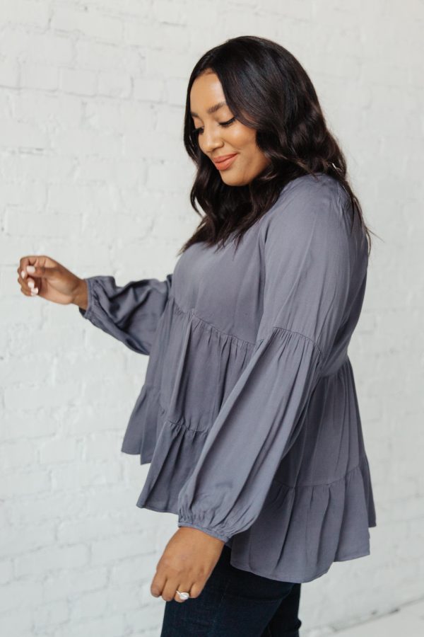Sassy Swing Top in Charcoal Online - Image 3
