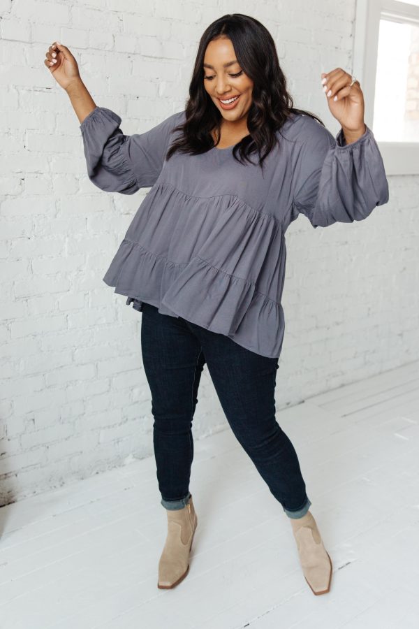 Sassy Swing Top in Charcoal Online
