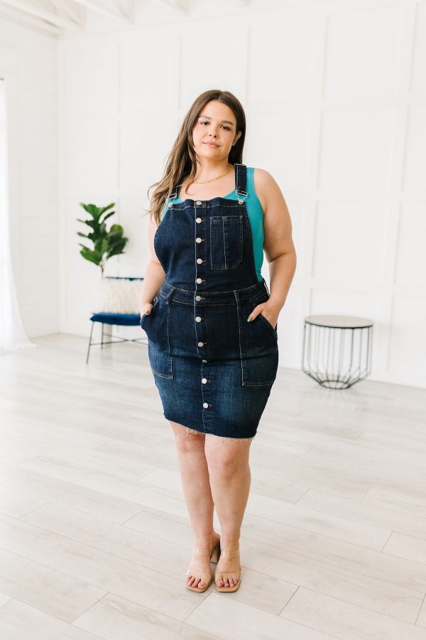 Agnes Denim Overall Dress Online Sale - Image 3
